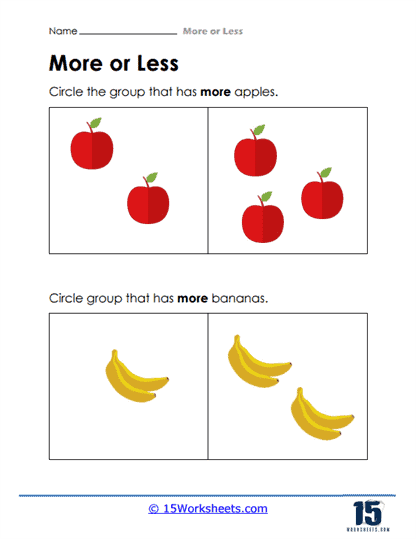 Bananas and Oranges Worksheet