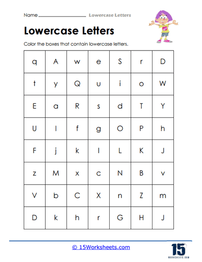 Lowercase Puzzle Worksheet