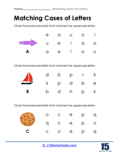 Letters Worksheets | Recognize, Write & Match - 15 Worksheets.com