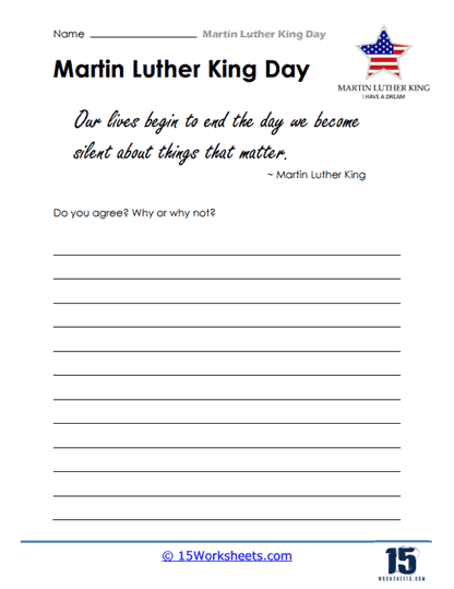 Martin Luther King Jr. Day Worksheets - 15 Worksheets.com
