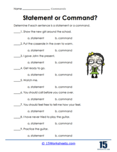 Commands Worksheets - 15 Worksheets.com