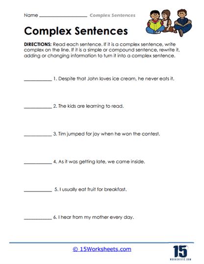 Complex Sentences #10