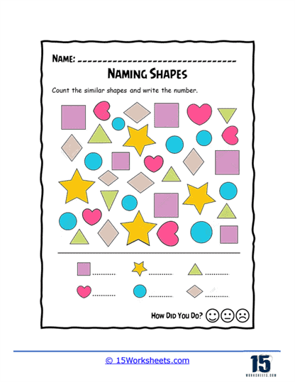 Naming Shapes Worksheets