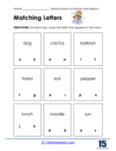 Match Letters Worksheets - 15 Worksheets.com