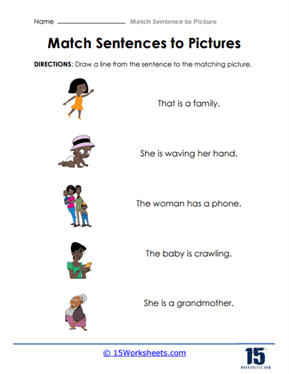 Match the Sentence Worksheet