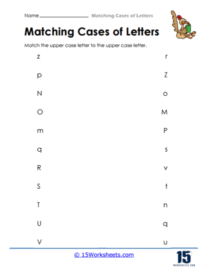 Matching Cases of Letters Worksheets - 15 Worksheets.com