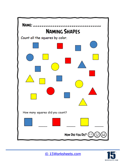 Counting Squares Worksheet