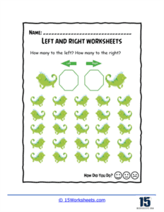 Left or Right Worksheets | Position Words - 15 Worksheets.com