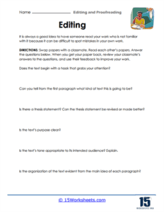 Editing and Proofreading Worksheets - 15 Worksheets.com