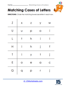Matching Cases of Letters Worksheets - 15 Worksheets.com