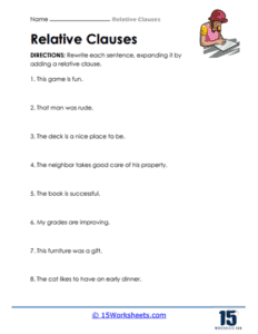 Relative Clauses Worksheets - 15 Worksheets.com