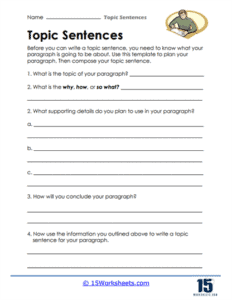 Topic Sentences Worksheets - 15 Worksheets.com