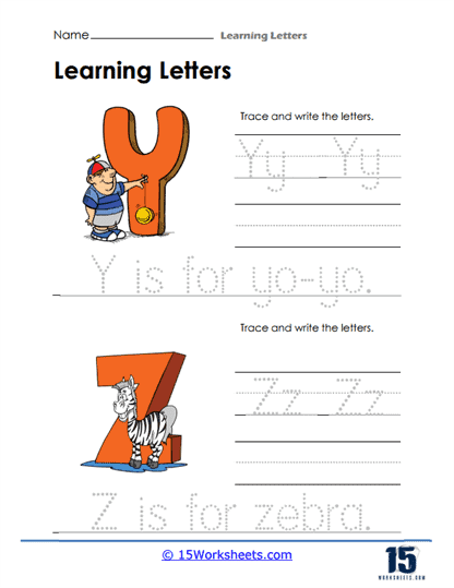 Yo-Yos and Zebras Worksheet