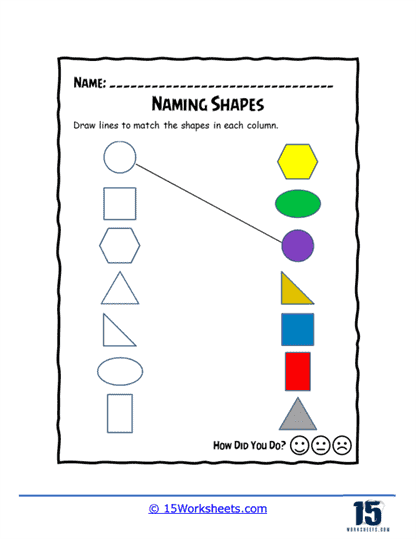 Draw Lines to Shapes Worksheet