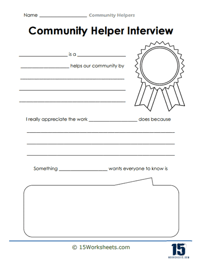 Community Helper Interview Worksheet