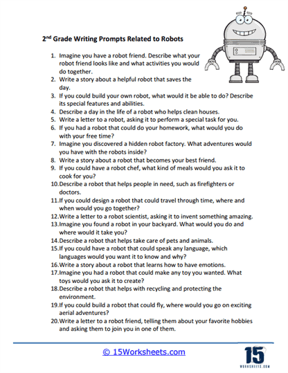 2nd Grade Writing Prompt Worksheets