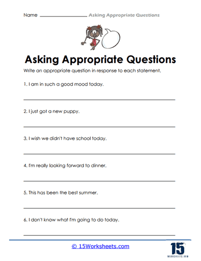 Asking Appropriate Questions #2
