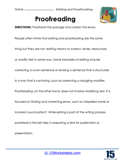 proofreading worksheets with answers pdf