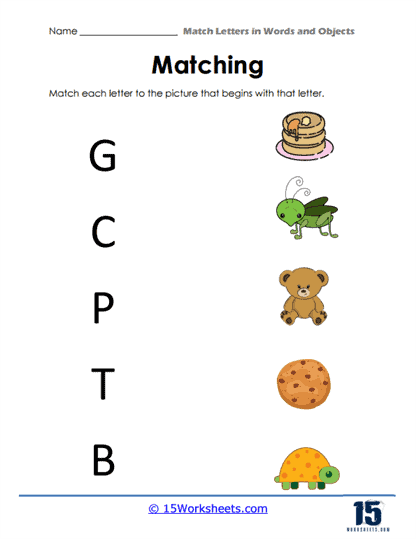 Begins With Match Worksheet
