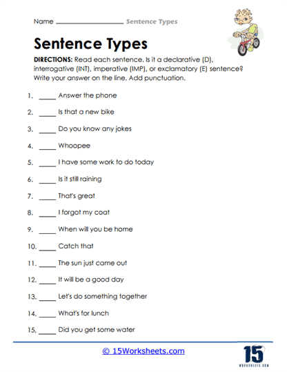 Sentence Types #3