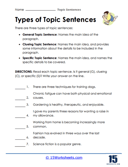 Topic Sentences #3