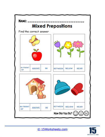 Mixed Prepositions Worksheet