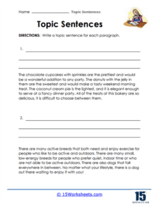 Topic Sentences Worksheets - 15 Worksheets.com