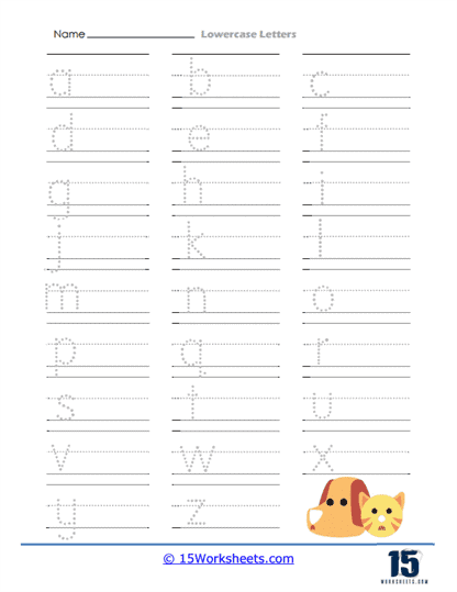 Full a to z Practice Worksheet