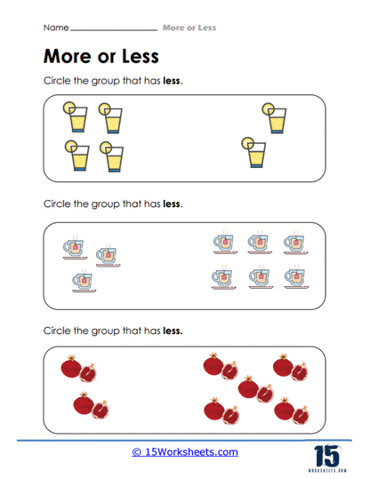 Who Has Less? Worksheet