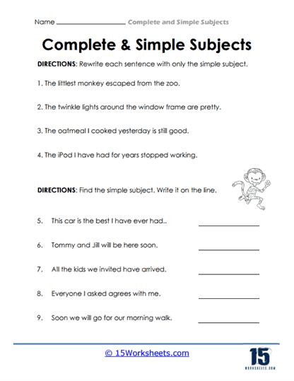 Complete and Simple Subjects #6