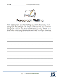 Paragraph Writing Worksheets - 15 Worksheets.com