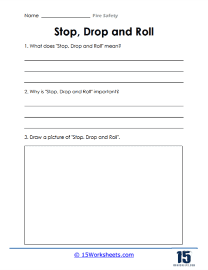 Stop, Drop and Roll Worksheet