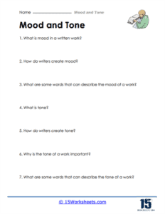 Mood and Tone Worksheets - 15 Worksheets.com