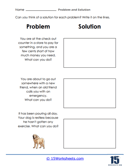 Problem and Solution Worksheets - 15 Worksheets.com