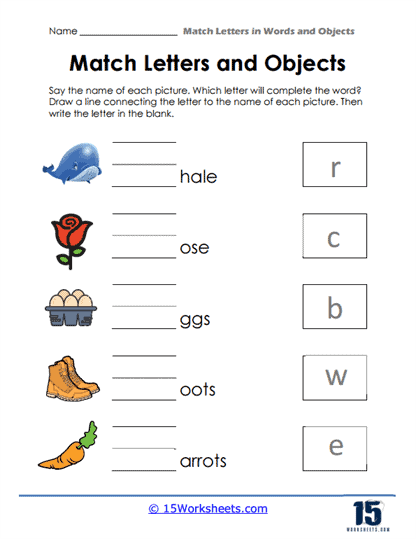 Letters and Objects Worksheet