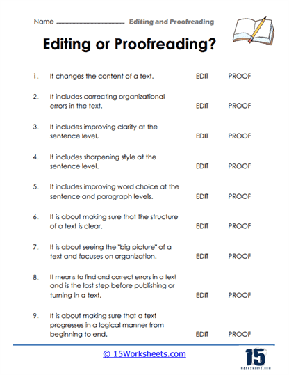 editing and proofreading worksheets pdf