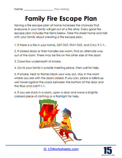 Family Fire Escape Plan Worksheet
