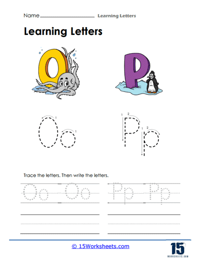 Octopus and Penguin Worksheet