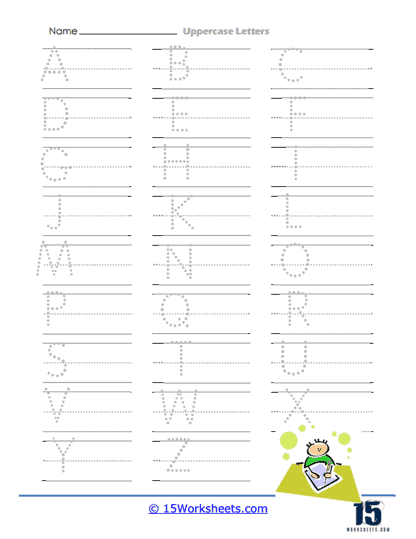 A to Z Trace Worksheet