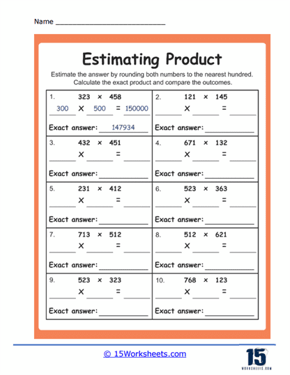 Estimation Worksheets