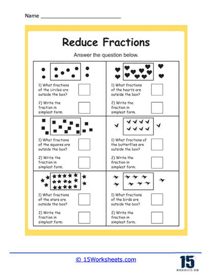 Simplifying Fractions Worksheets