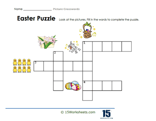 Easter Visual Crossword Worksheet