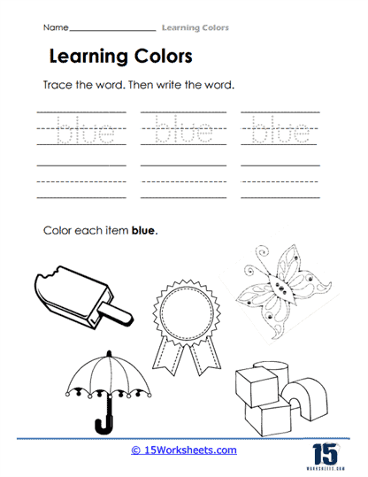 All About Blue Worksheet