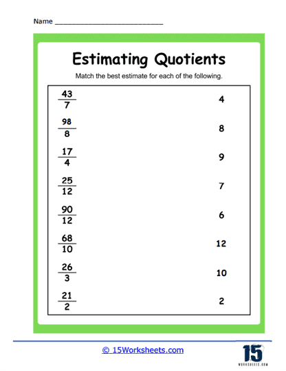 Matching Quotients