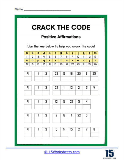 Crack the Code Worksheet