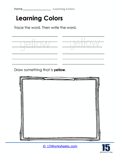 All About Yellow Worksheet