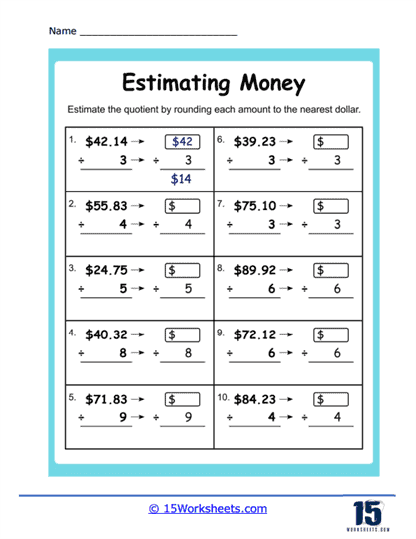 Estimating Money Quotients