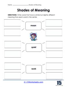 Shades of Meaning Worksheets | Reading Collection - 15 Worksheets.com