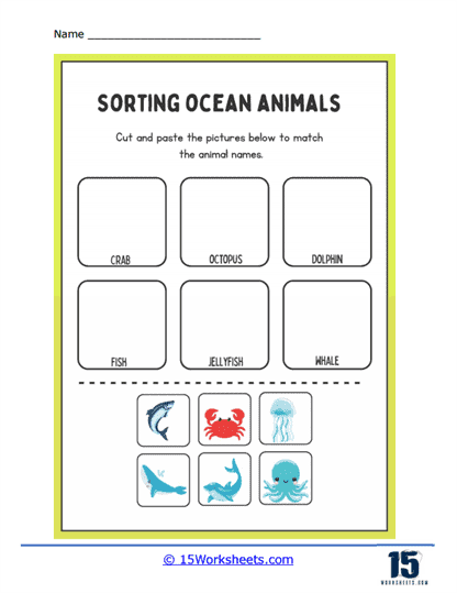 Sorting Ocean Animals Worksheet