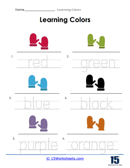 Writing Color Names Worksheet